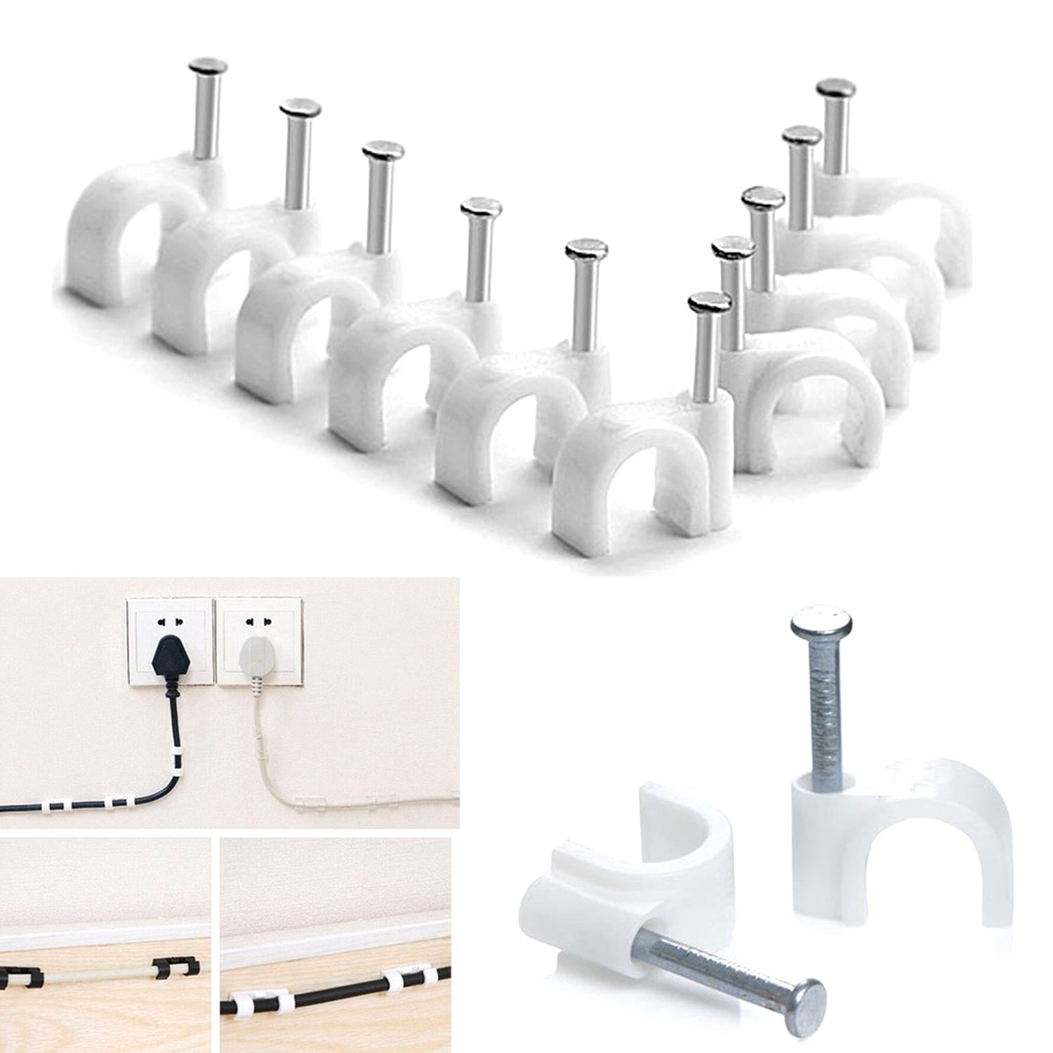 9020 100 Pc 6 MM Cable Clip used in all kinds of wires to make them stuck and holded in walls etc. 9020 100 Pc 6 MM Cable Clip used in all kinds of wires to make them stuck and holded in walls etc.
